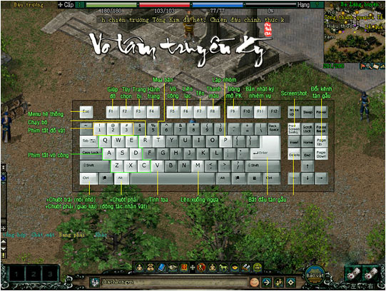 Hệ thống phím tắt trong game Võ Lâm Truyền Kỳ (JX1)