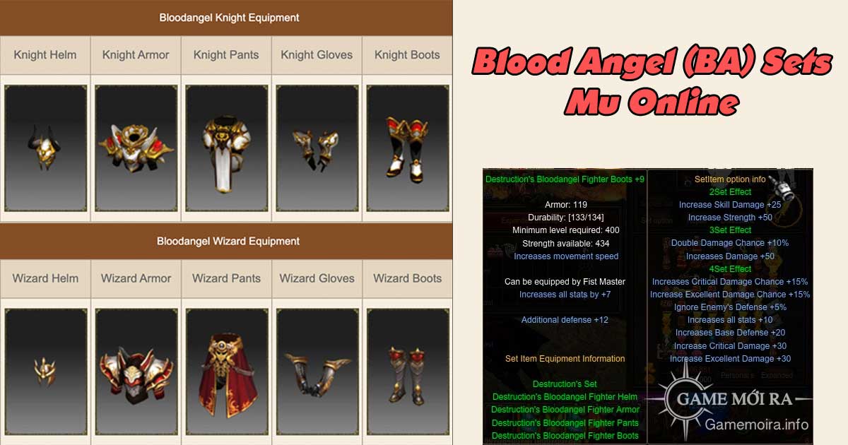 Hướng dẫn trang bị Bloodangel (Ruud 1) Mu Online (SS10)